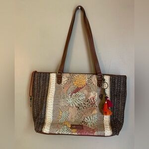 Sakroots woven purse shoulder bag leaf animal prints purse charms